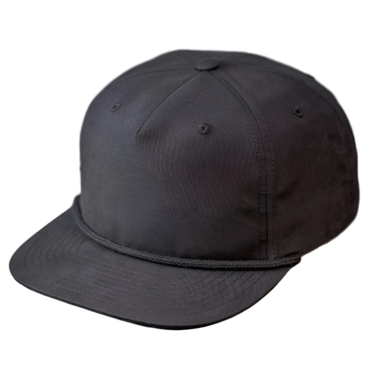 Private Label C55-N – Pinch Front Grandpa Flat Bill Rope Hat | Custom Hats with Your Logo in Bulk-Black-Dekni-Creations