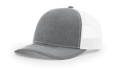 Richardson 112 Youth – Snapback Trucker Hat | Custom Hats with Your Logo in Bulk-Heather Grey/White-Dekni-Creations