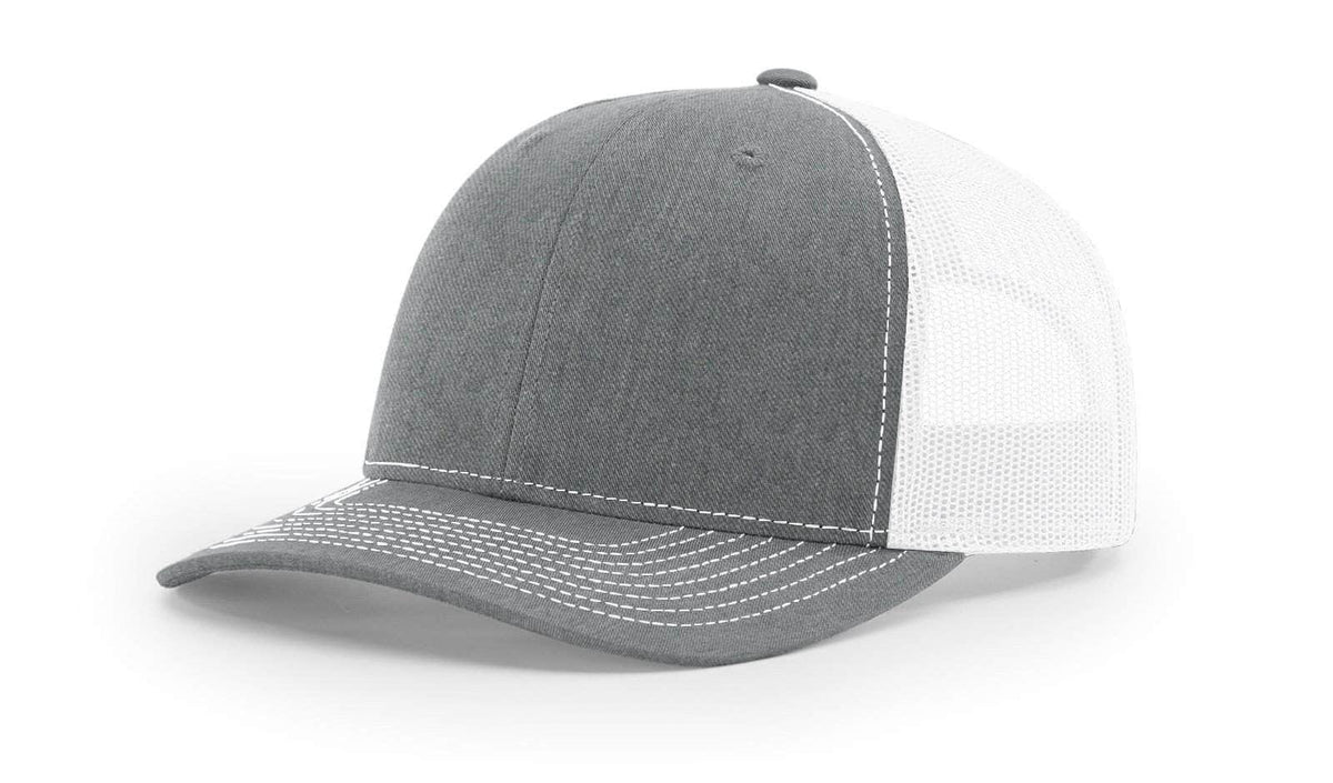 Richardson 112 Youth – Snapback Trucker Hat | Custom Hats with Your Logo in Bulk-Heather Grey/White-Dekni-Creations