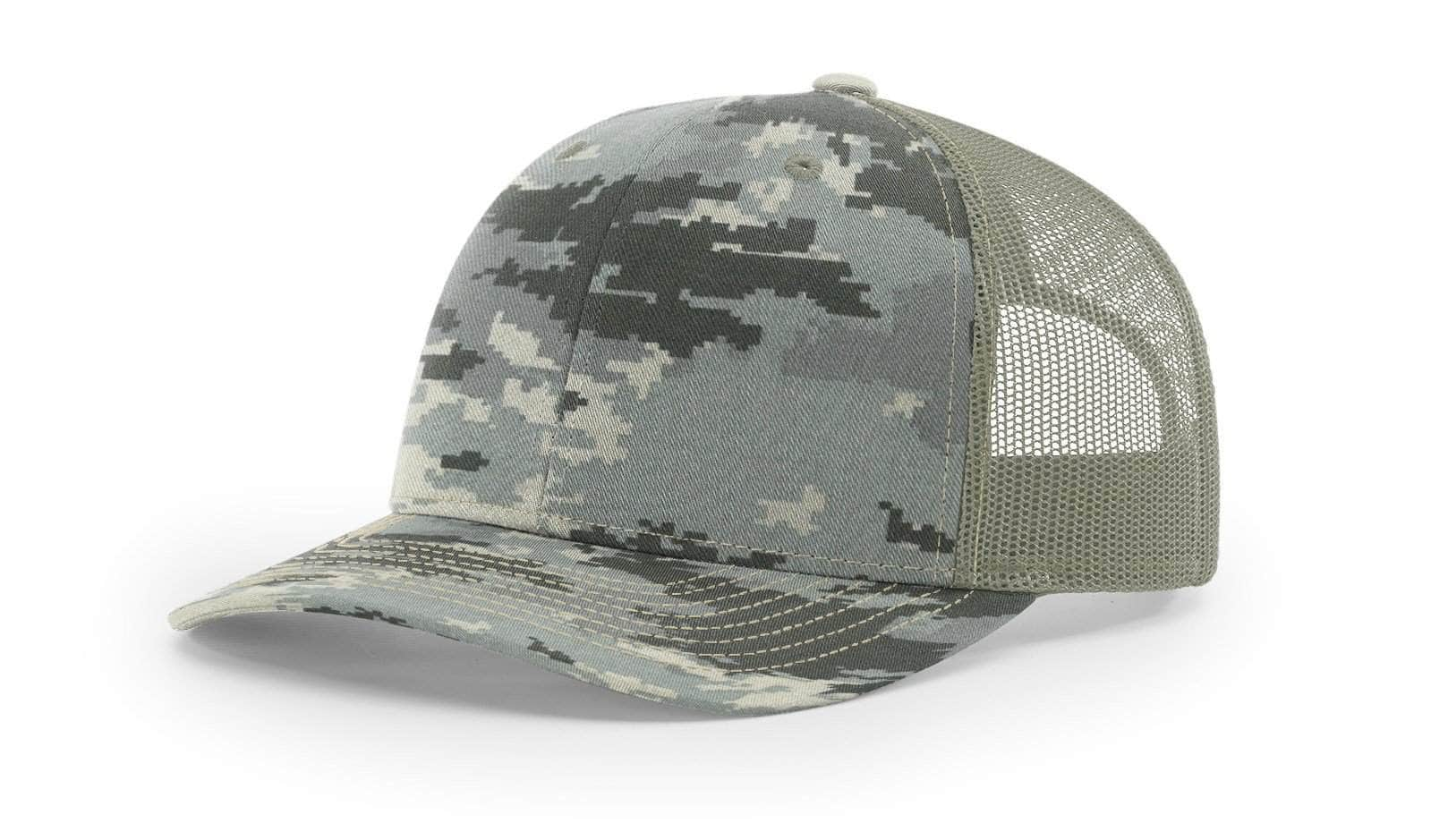 Richardson 112P – Printed Trucker Hat | Custom Hats with Your Logo in Bulk-Digital Camo/Light Green-Dekni-Creations