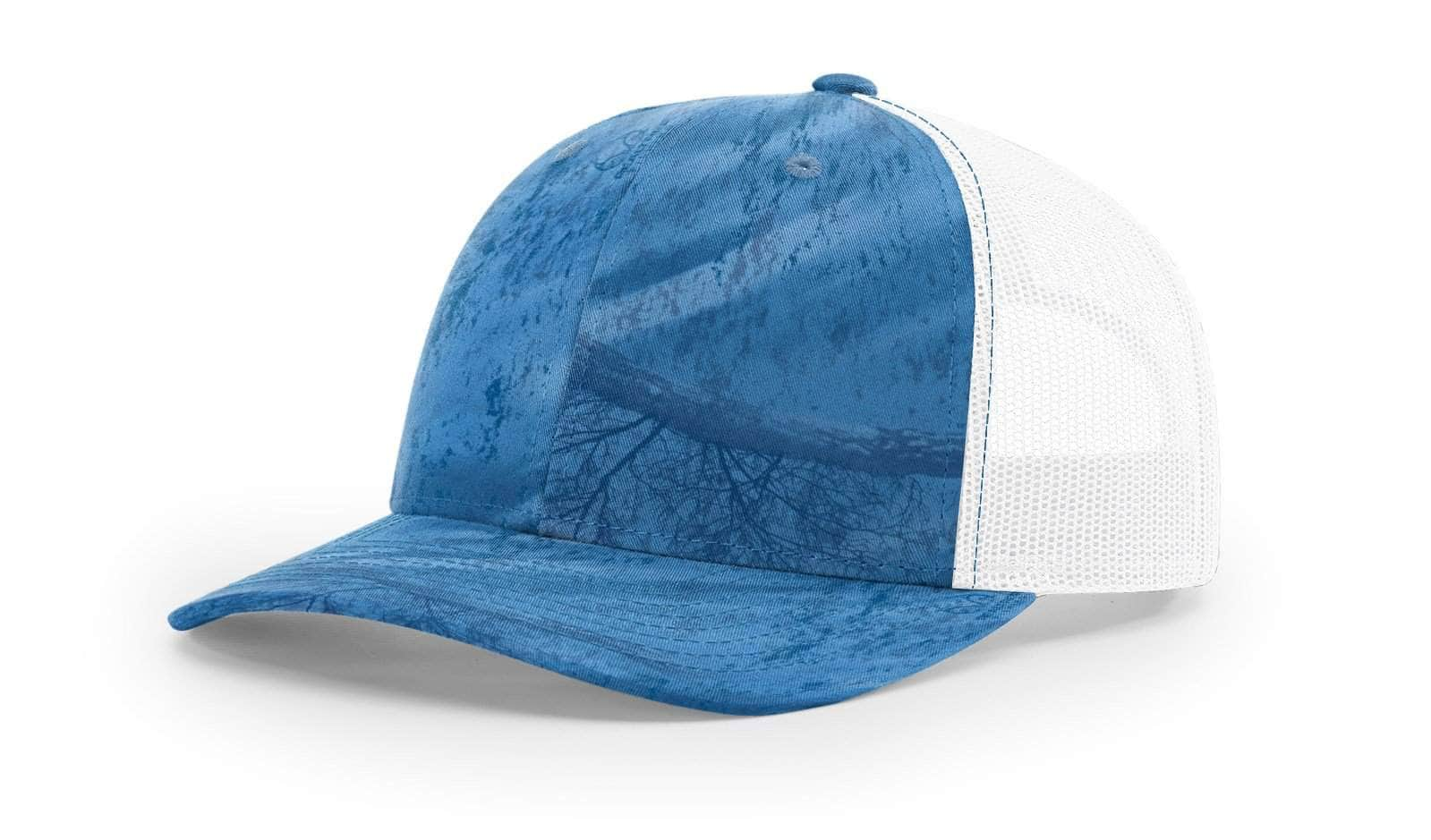 Richardson 112P – Printed Trucker Hat | Custom Hats with Your Logo in Bulk-Realtree Fishing Light Blue/White-Dekni-Creations