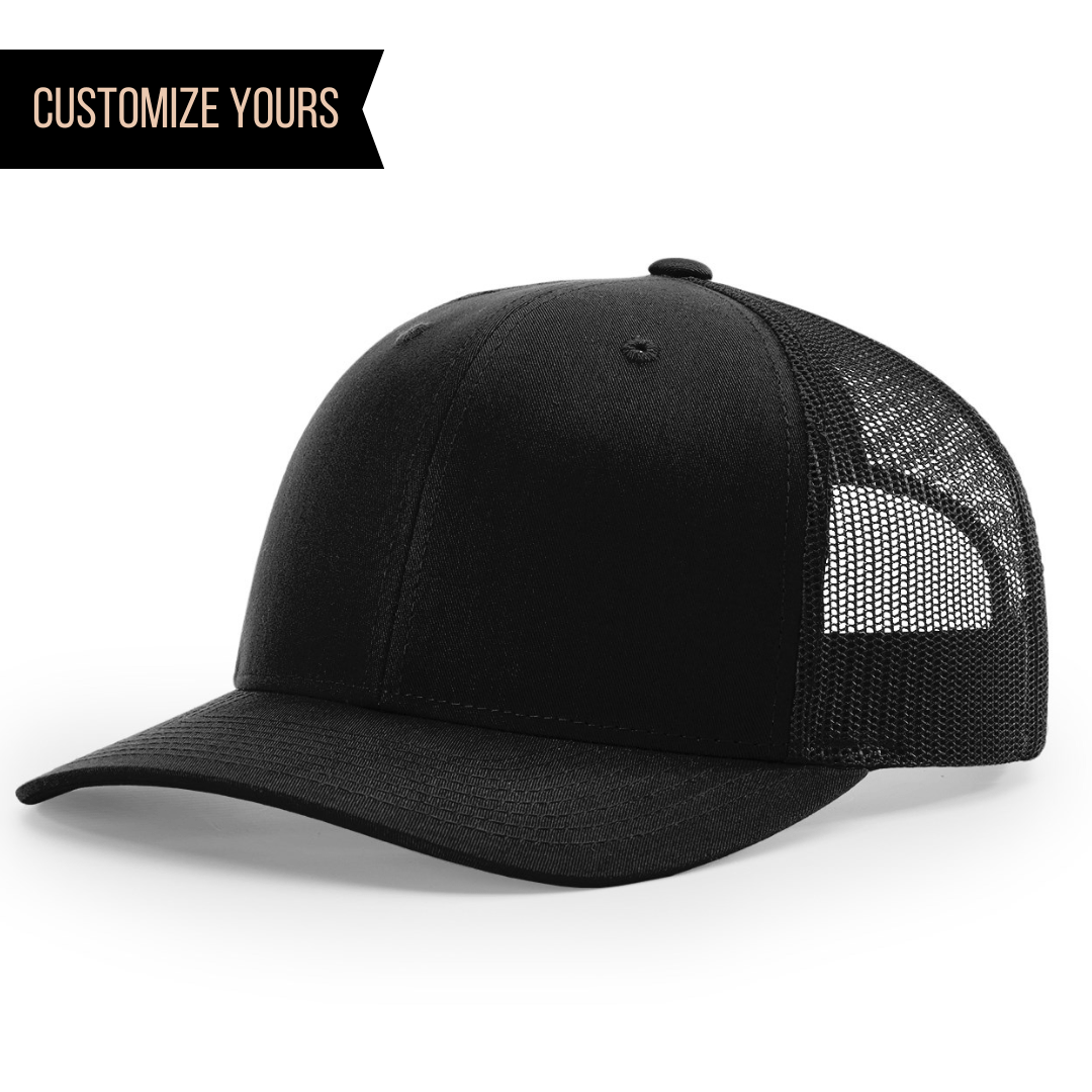 Richardson 112RE – 100% Recycled Polyester Trucker Hat | Custom Hats with Your Logo in Bulk-Black-Dekni-Creations