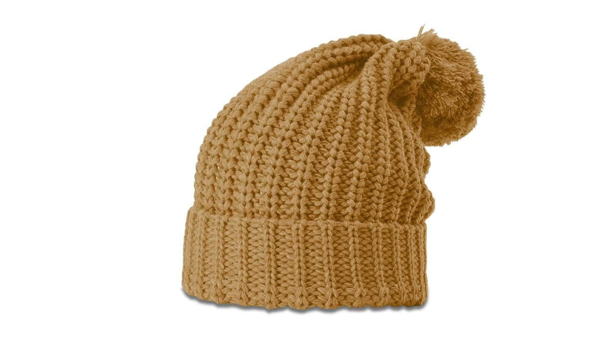 Custom Chunky Cable Knit Slouch Beanie with Pom | Richardson