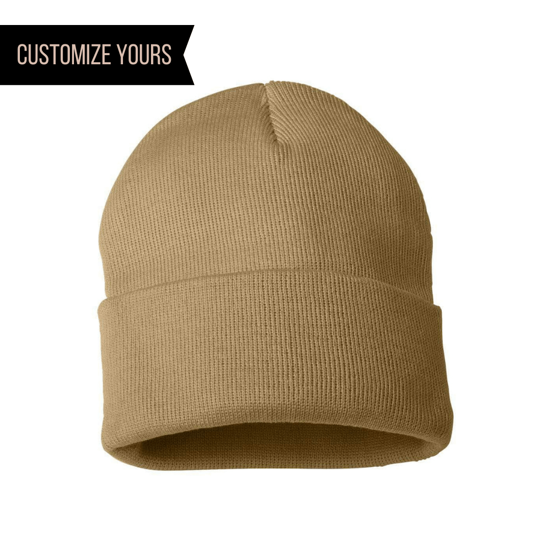 Sportsman SP12 – Solid Knit Beanie Stocking Cap | Custom Beanies with Your Logo in Bulk-Camel-Dekni-Creations