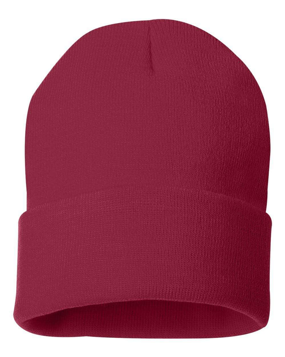 Sportsman SP12 – Solid Knit Beanie Stocking Cap | Custom Beanies with Your Logo in Bulk-Cardinal-Dekni-Creations