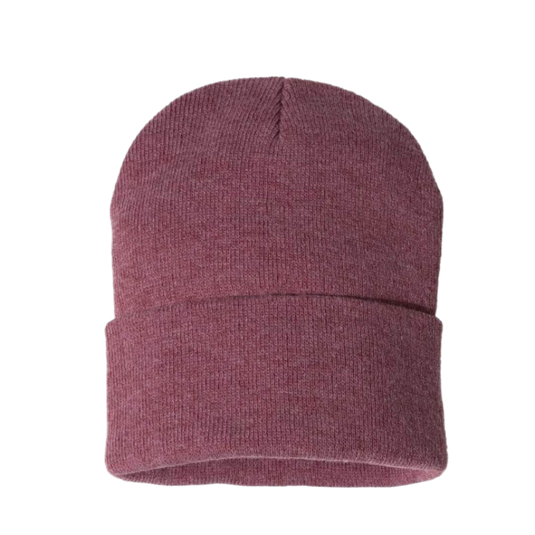 Sportsman SP12 – Solid Knit Beanie Stocking Cap | Custom Beanies with Your Logo in Bulk-Heather Cardinal-Dekni-Creations