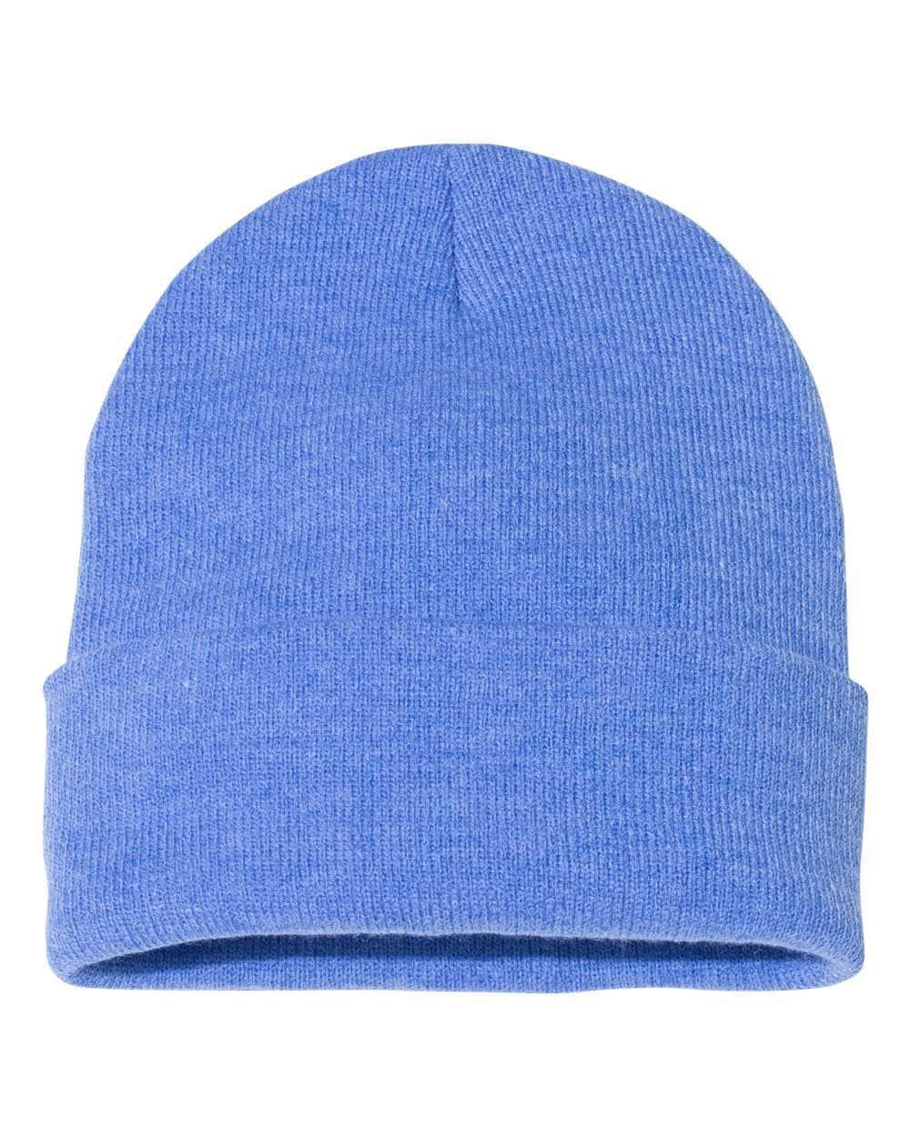 Sportsman SP12 – Solid Knit Beanie Stocking Cap | Custom Beanies with Your Logo in Bulk-Heather Royal SP-Dekni-Creations