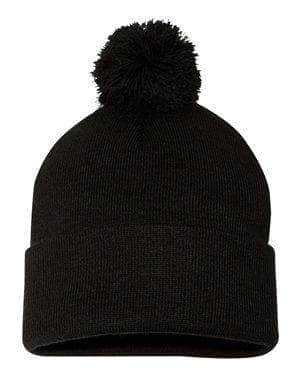 Sportsman SP15 – Knit Pom Beanie Stocking Cap | Custom Beanies with Your Logo in Bulk-Black-Dekni-Creations