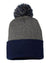 Sportsman SP15 – Knit Pom Beanie Stocking Cap | Custom Beanies with Your Logo in Bulk-Dark Heather Grey/ Navy-Dekni-Creations