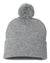 Sportsman SP15 – Knit Pom Beanie Stocking Cap | Custom Beanies with Your Logo in Bulk-Heather Grey-Dekni-Creations