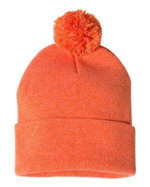 Sportsman SP15 – Knit Pom Beanie Stocking Cap | Custom Beanies with Your Logo in Bulk-Heather Orange-Dekni-Creations