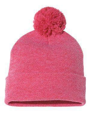 Sportsman SP15 – Knit Pom Beanie Stocking Cap | Custom Beanies with Your Logo in Bulk-Heather Red SP-Dekni-Creations