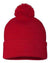 Sportsman SP15 – Knit Pom Beanie Stocking Cap | Custom Beanies with Your Logo in Bulk-Red-Dekni-Creations