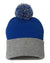 Sportsman SP15 – Knit Pom Beanie Stocking Cap | Custom Beanies with Your Logo in Bulk-Royal/ Heather Grey-Dekni-Creations