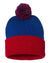 Sportsman SP15 – Knit Pom Beanie Stocking Cap | Custom Beanies with Your Logo in Bulk-Royal/Red-Dekni-Creations