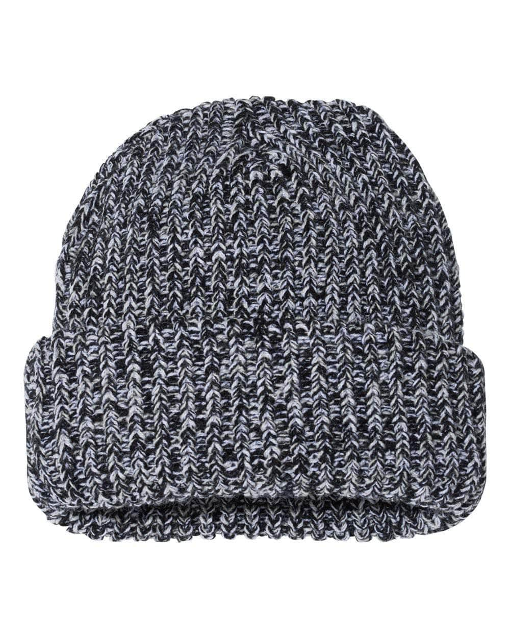 Sportsman SP90 – Chunky Knit Extra Thick Beanie | Custom Beanies with Your Logo in Bulk-Black/Natural-Dekni-Creations