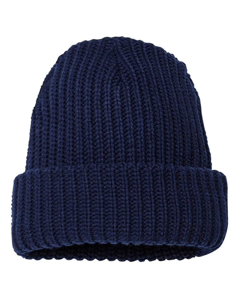 Sportsman SP90 – Chunky Knit Extra Thick Beanie | Custom Beanies with Your Logo in Bulk-Navy-Dekni-Creations