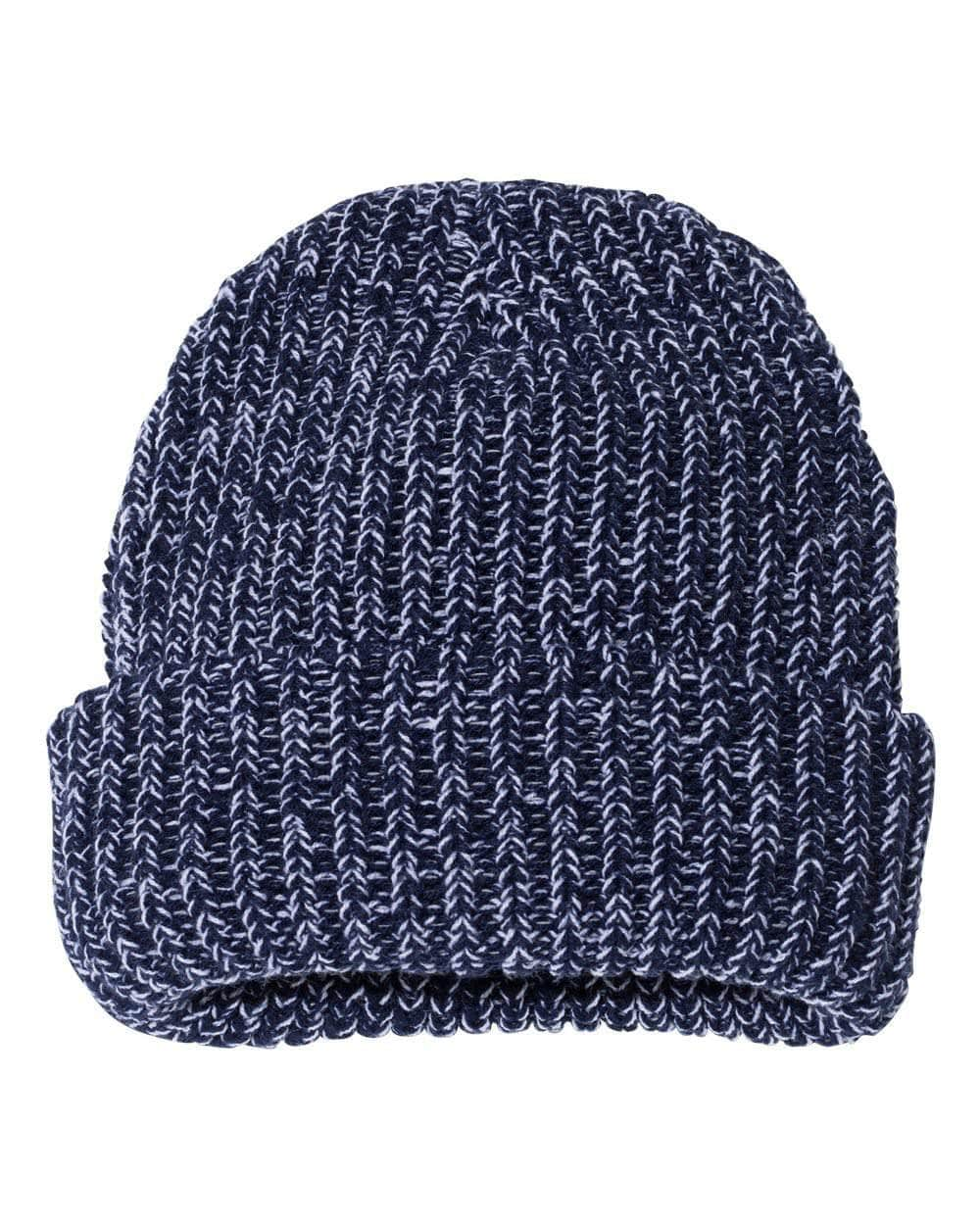 Sportsman SP90 – Chunky Knit Extra Thick Beanie | Custom Beanies with Your Logo in Bulk-Navy/White SP-Dekni-Creations