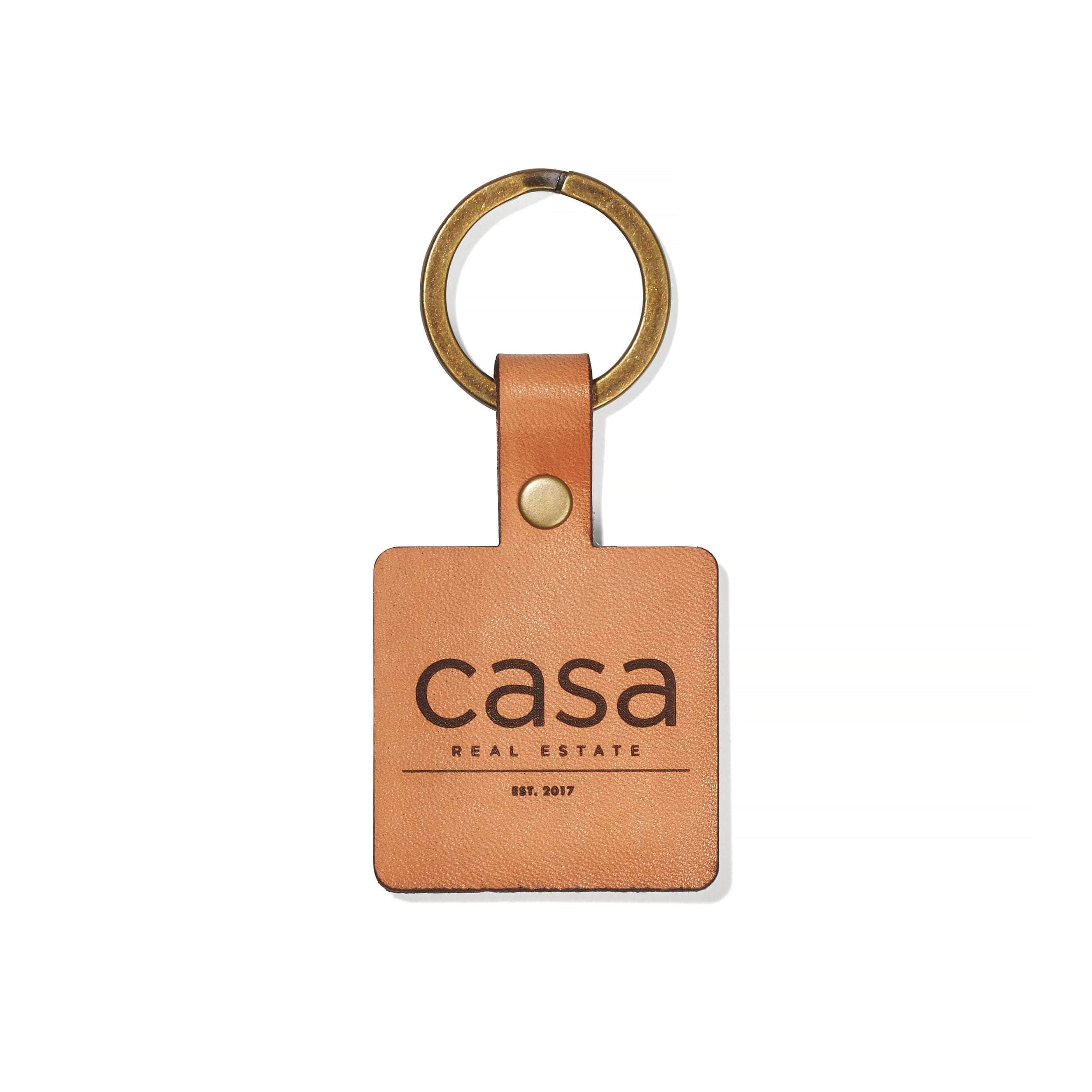 Standard Shapes Engraved Leather Keychains (Circle, Square, Rectangle, Oval) | Custom Keychains With Your Logo in Bulk-Dekni-Creations