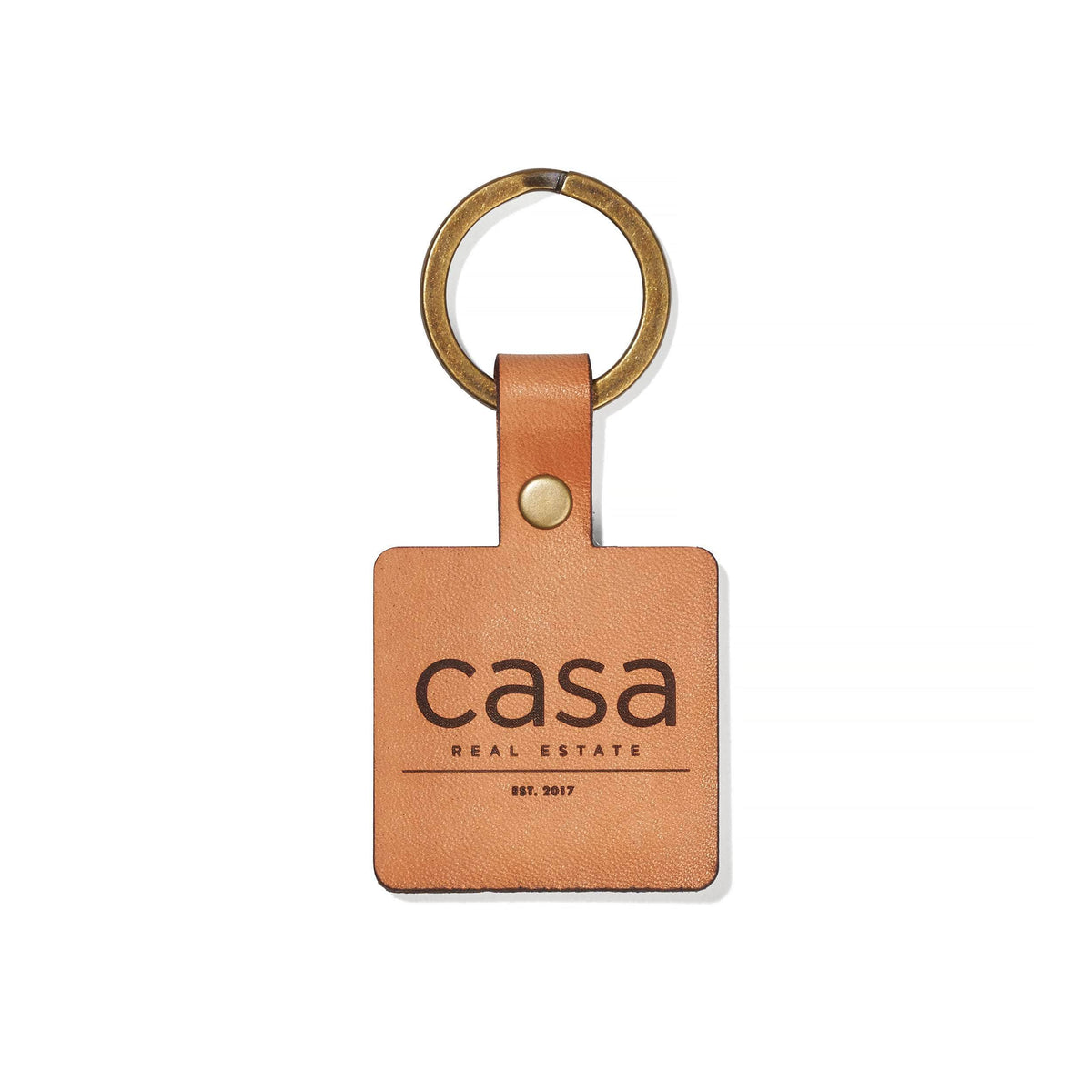 Standard Shapes Engraved Leather Keychains (Circle, Square, Rectangle, Oval) | Custom Keychains With Your Logo in Bulk-Dekni-Creations