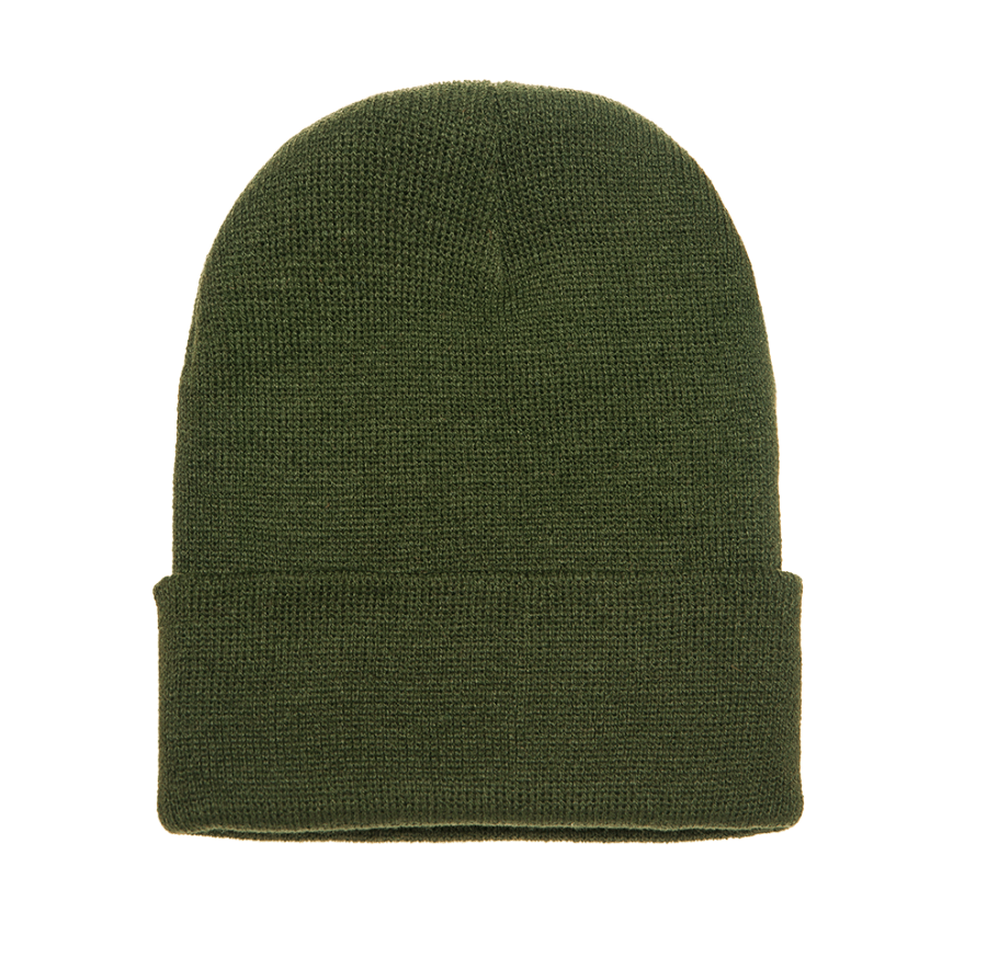 Yupoong 1501KC – Cuffed Knit Beanie | Custom Beanies with Your Logo in Bulk-Olive-Dekni-Creations