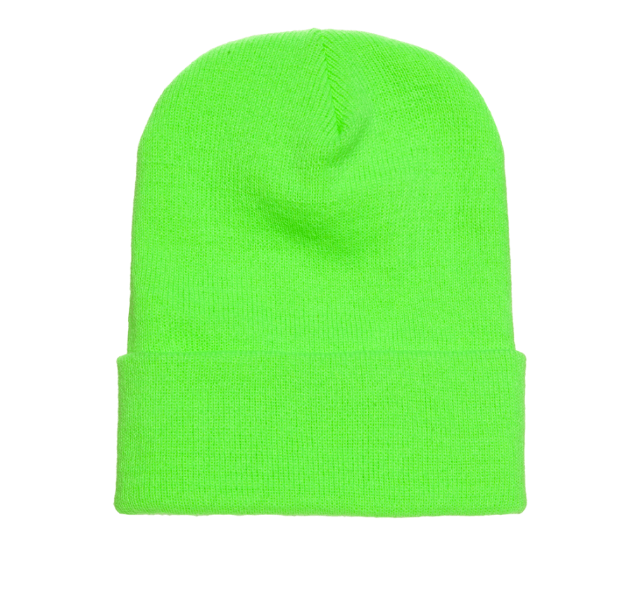 Yupoong 1501KC – Cuffed Knit Beanie | Custom Beanies with Your Logo in Bulk-Safety Green-Dekni-Creations