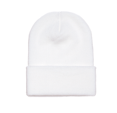 Yupoong 1501KC – Cuffed Knit Beanie | Custom Beanies with Your Logo in Bulk-White-Dekni-Creations