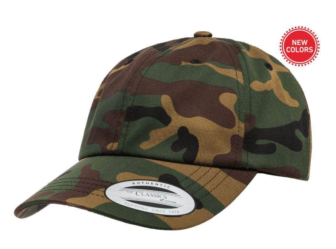 Yupoong 6245CM – Cotton Dad Hat | Custom Hats with Your Logo in Bulk-Green Camo-Dekni-Creations