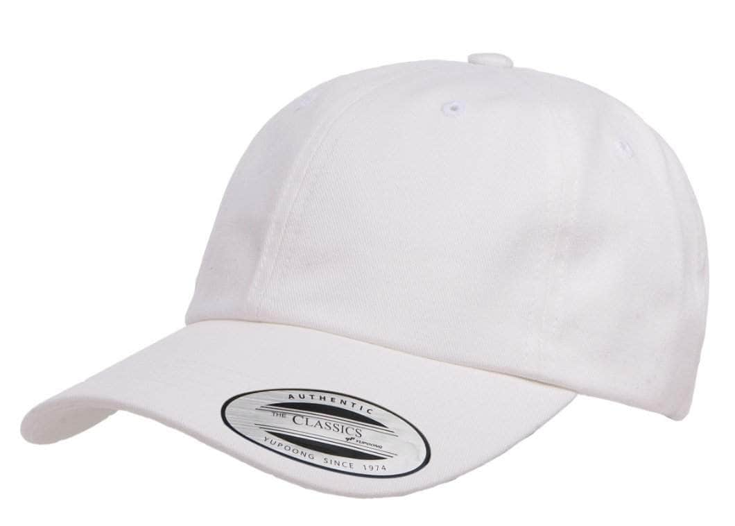 Yupoong 6245PT – Peached Cotton Twill Dad Hat | Custom Hats with Your Logo in Bulk-White-Dekni-Creations