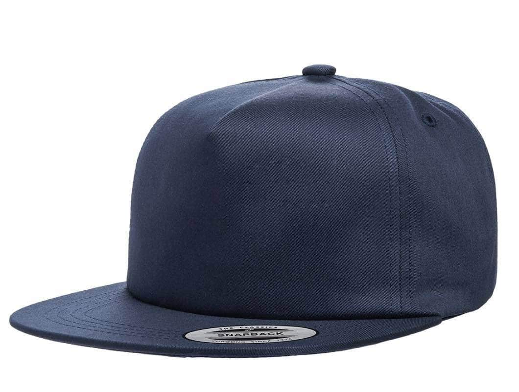 Yupoong 6502 – 5-Panel Snapback Flat Bill Hat | Custom Hats with Your Logo in Bulk-Navy-Dekni-Creations