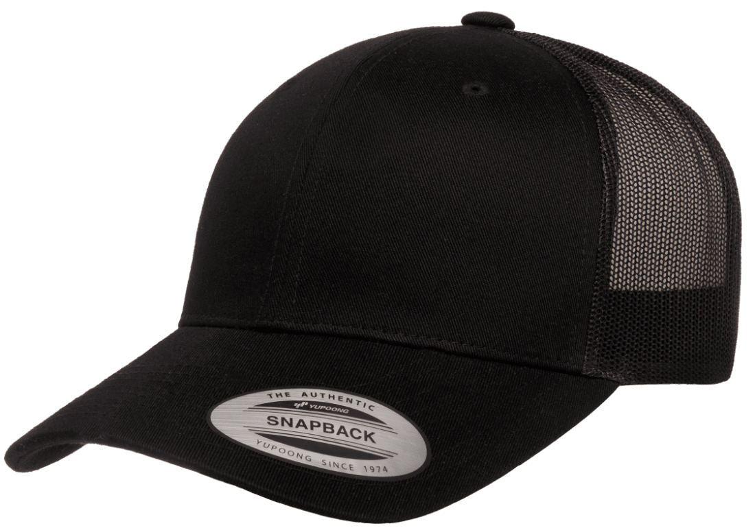 Yupoong 6606R – Sustainable Recycled Trucker Cap | Custom Hats with Your Logo in Bulk-Black-Dekni-Creations