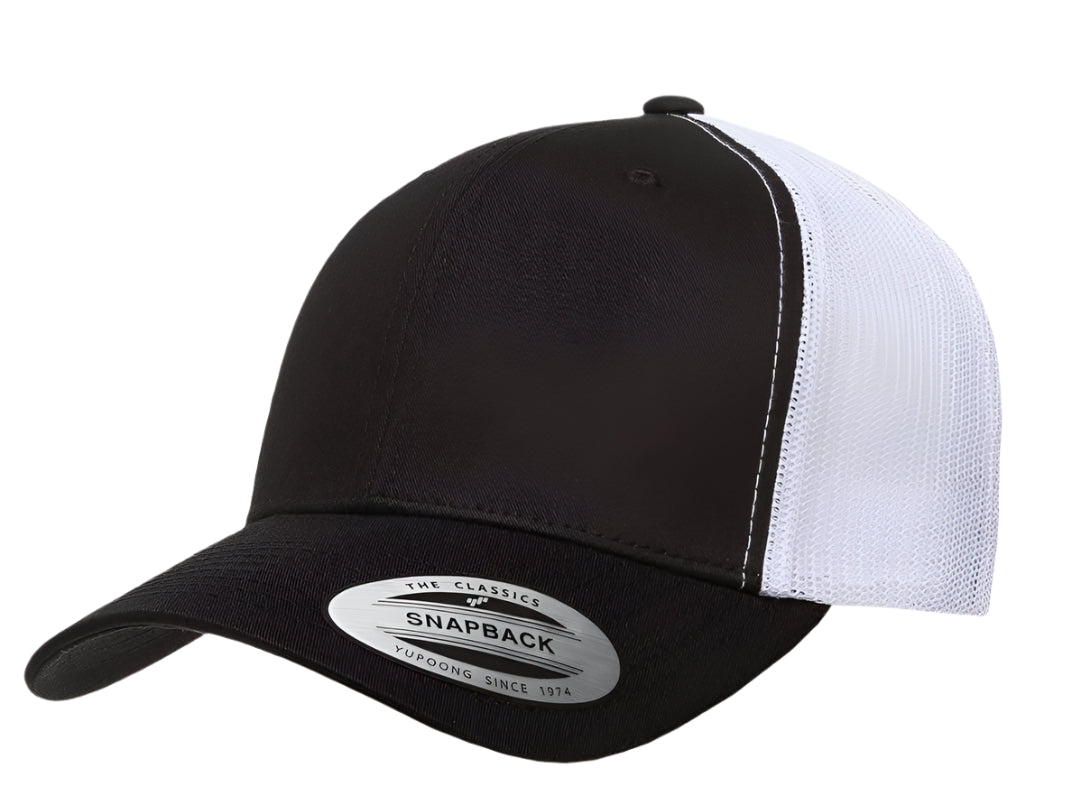 Yupoong 6606(T) – Trucker Hat | Custom Hats with Your Logo in Bulk-Black/White-Dekni-Creations