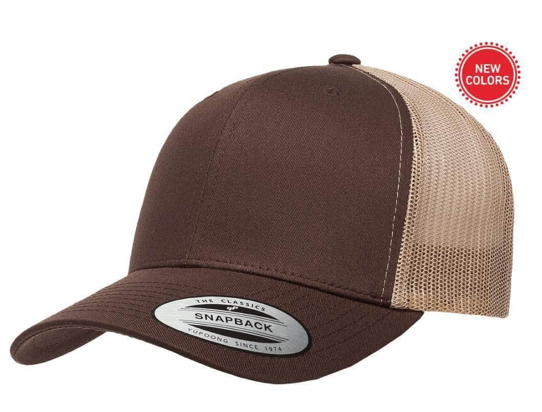 Yupoong 6606(T) – Trucker Hat | Custom Hats with Your Logo in Bulk-Brown/Khaki-Dekni-Creations