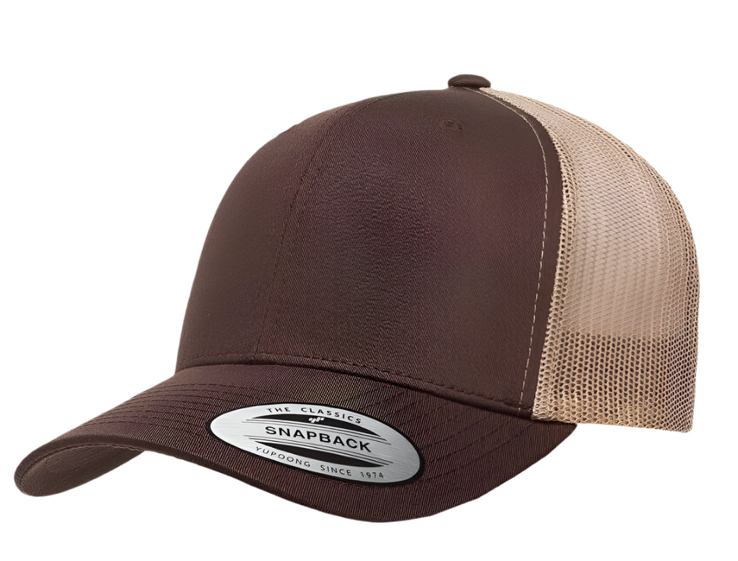Yupoong 6606(T) – Trucker Hat | Custom Hats with Your Logo in Bulk-Brown/Khaki-Dekni-Creations