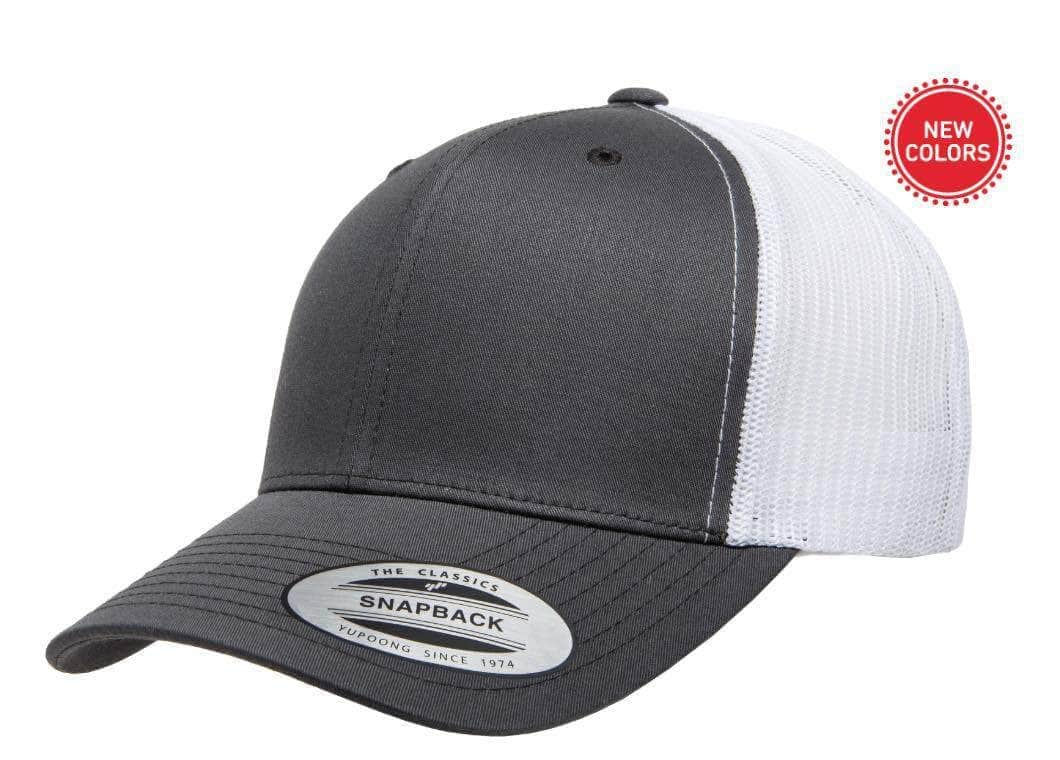 Yupoong 6606(T) – Trucker Hat | Custom Hats with Your Logo in Bulk-Charcoal/White-Dekni-Creations