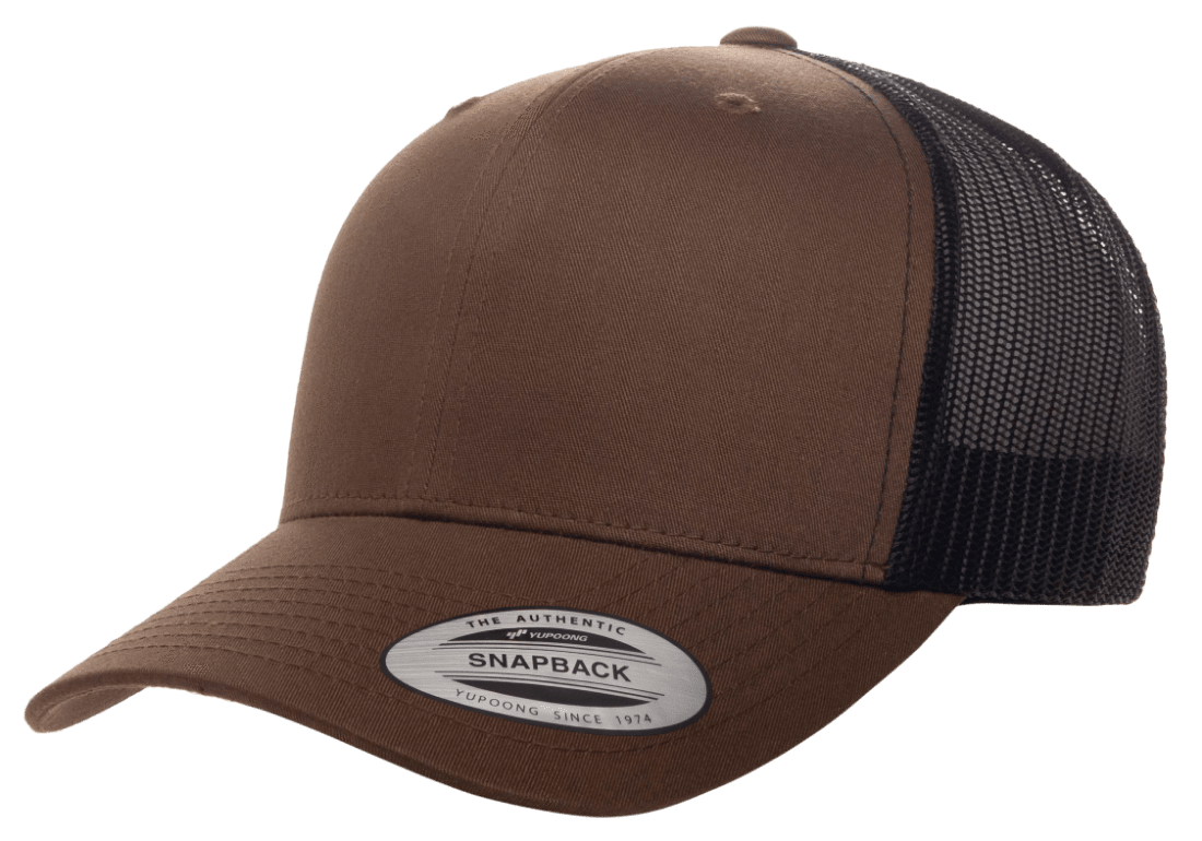 Yupoong 6606(T) – Trucker Hat | Custom Hats with Your Logo in Bulk-Coyote Brown/Black-Dekni-Creations