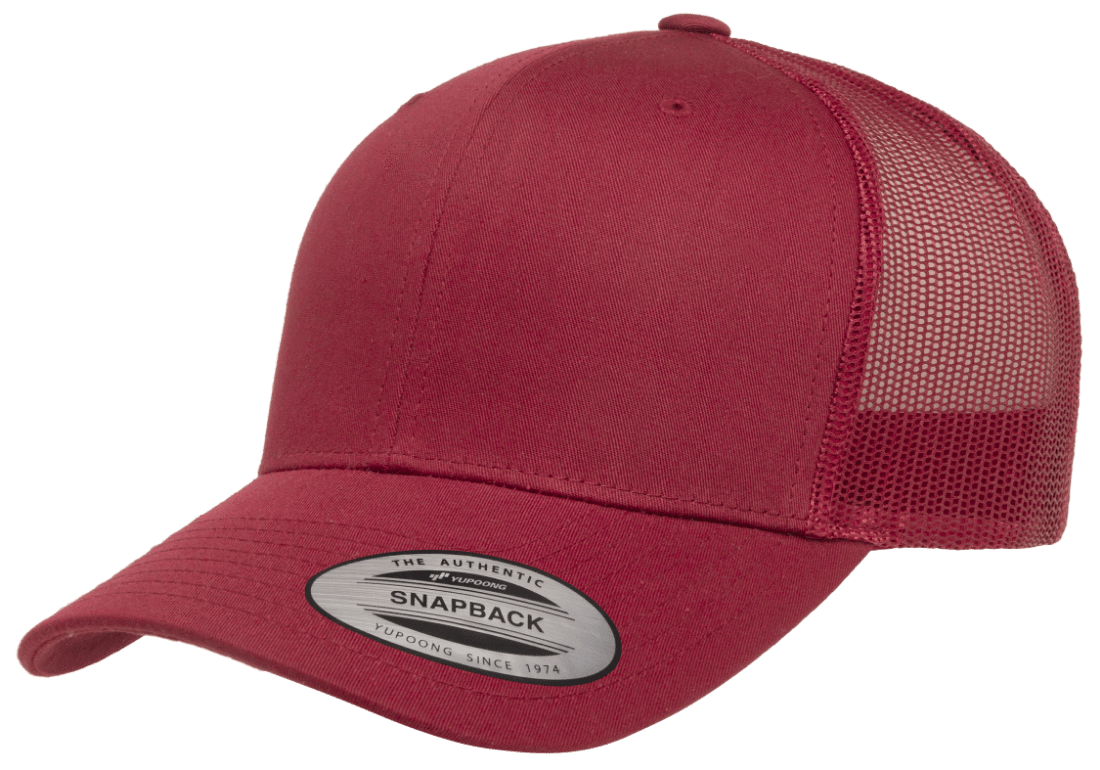 Yupoong 6606(T) – Trucker Hat | Custom Hats with Your Logo in Bulk-Cranberry-Dekni-Creations