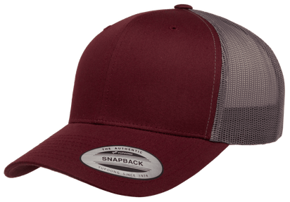 Yupoong 6606(T) – Trucker Hat | Custom Hats with Your Logo in Bulk-Maroon/Grey-Dekni-Creations