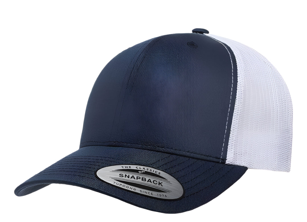 Yupoong 6606(T) – Trucker Hat | Custom Hats with Your Logo in Bulk-Navy/White-Dekni-Creations
