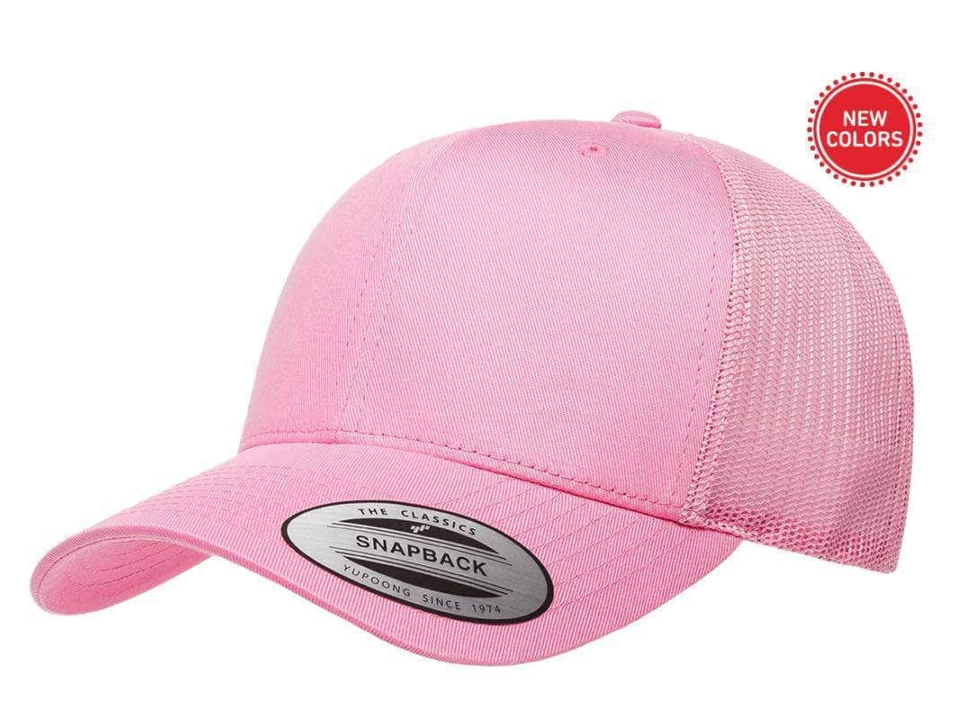 Yupoong 6606(T) – Trucker Hat | Custom Hats with Your Logo in Bulk-Pink-Dekni-Creations