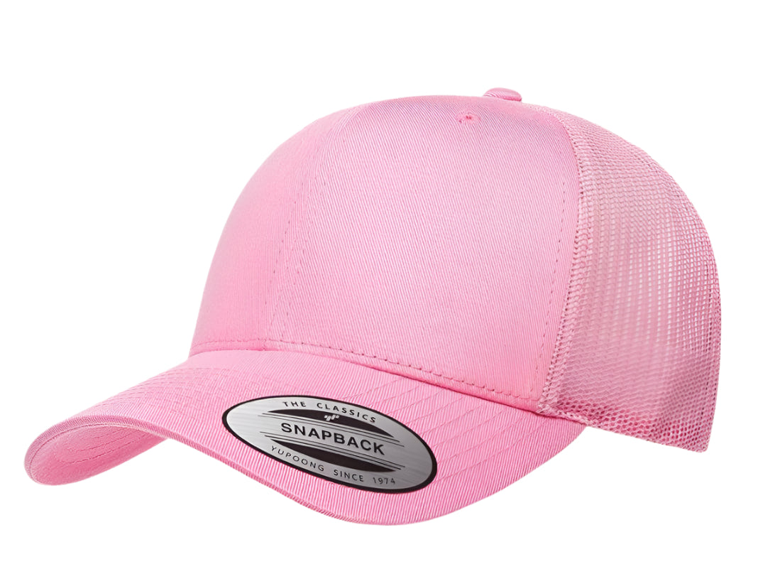 Yupoong 6606(T) – Trucker Hat | Custom Hats with Your Logo in Bulk-Pink-Dekni-Creations