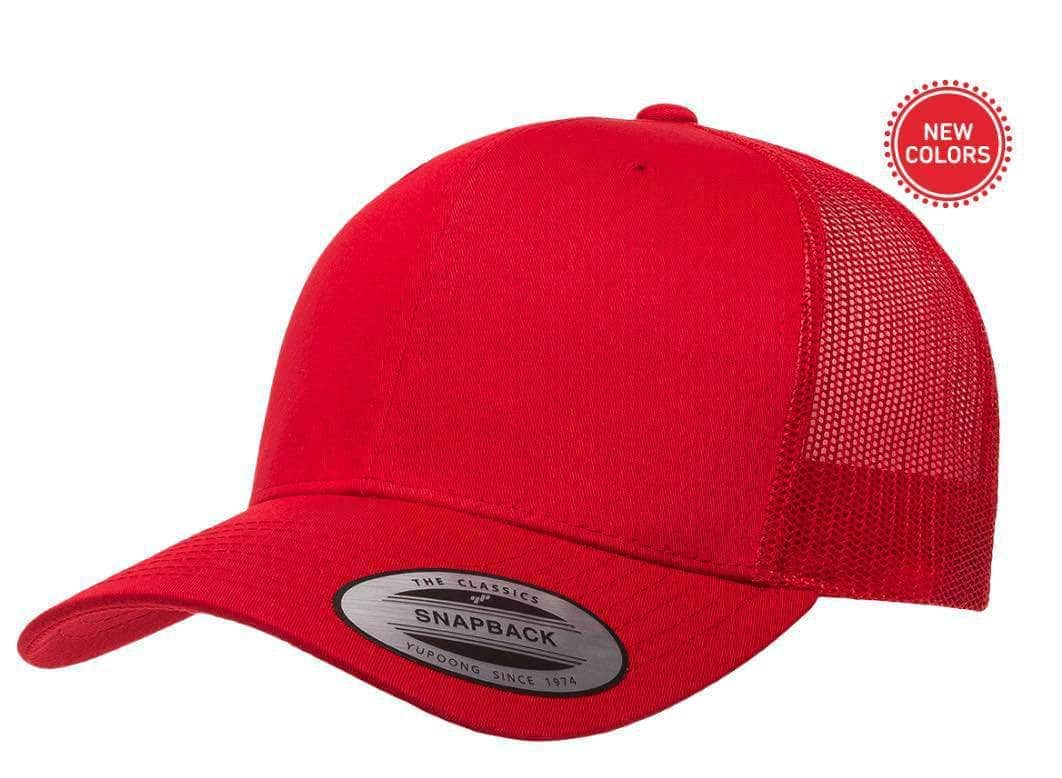 Yupoong 6606(T) – Trucker Hat | Custom Hats with Your Logo in Bulk-Red-Dekni-Creations