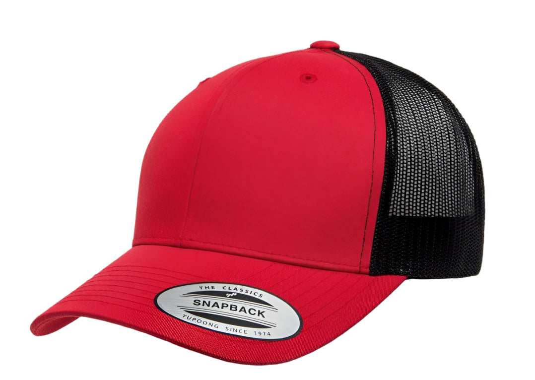 Yupoong 6606(T) – Trucker Hat | Custom Hats with Your Logo in Bulk-Red/Black-Dekni-Creations