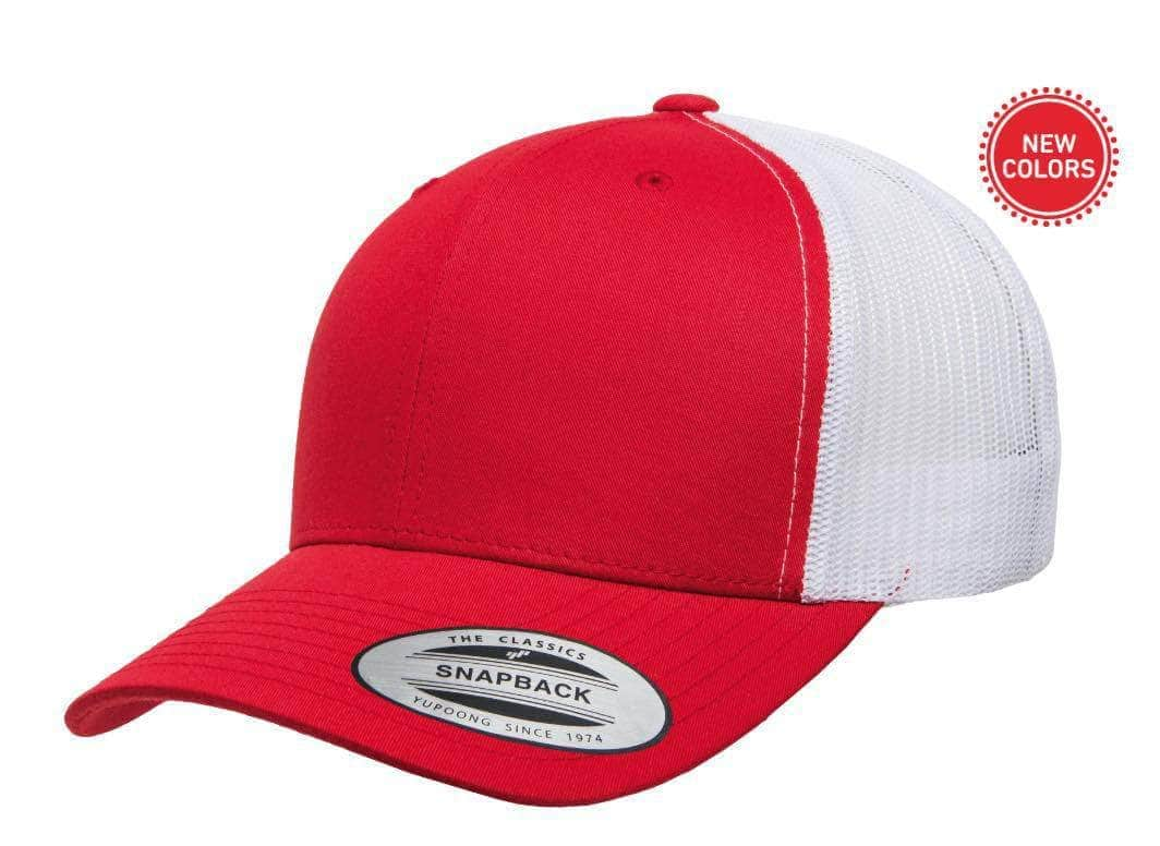 Yupoong 6606(T) – Trucker Hat | Custom Hats with Your Logo in Bulk-Red/White-Dekni-Creations