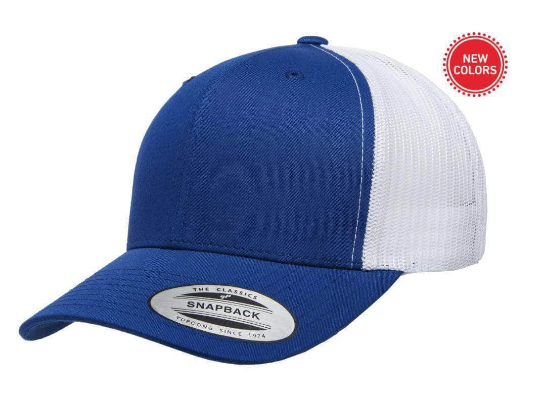 Yupoong 6606(T) – Trucker Hat | Custom Hats with Your Logo in Bulk-Royal/White-Dekni-Creations