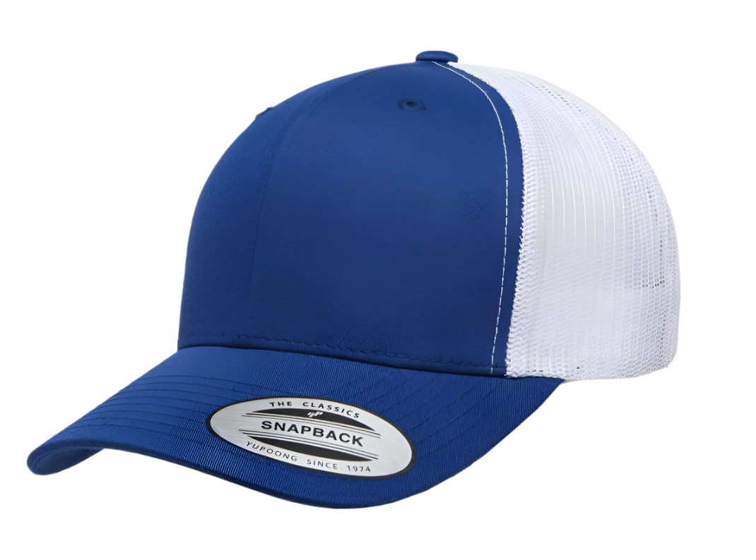 Yupoong 6606(T) – Trucker Hat | Custom Hats with Your Logo in Bulk-Royal/White-Dekni-Creations
