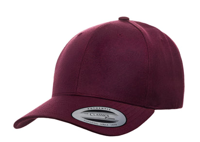 Yupoong 6789M – Pre-Curved Wool Blend Snapback Hat | Custom Hats with Your Logo in Bulk-Maroon-Dekni-Creations
