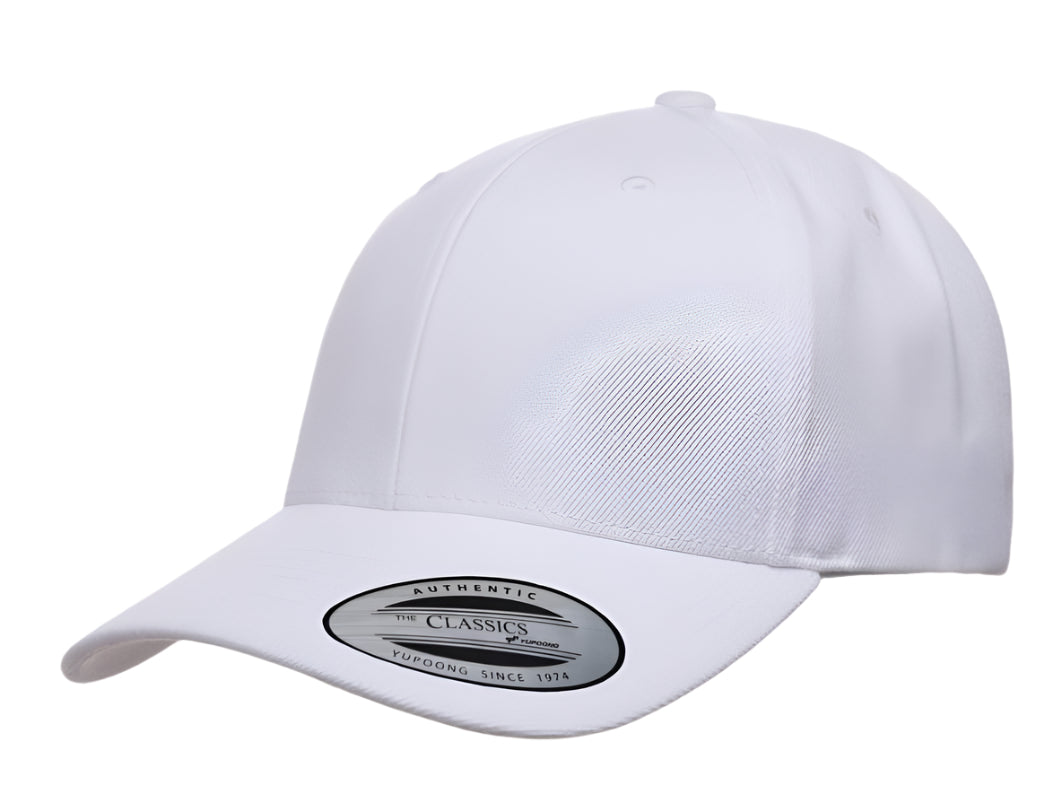 Yupoong 6789M – Pre-Curved Wool Blend Snapback Hat | Custom Hats with Your Logo in Bulk-White-Dekni-Creations