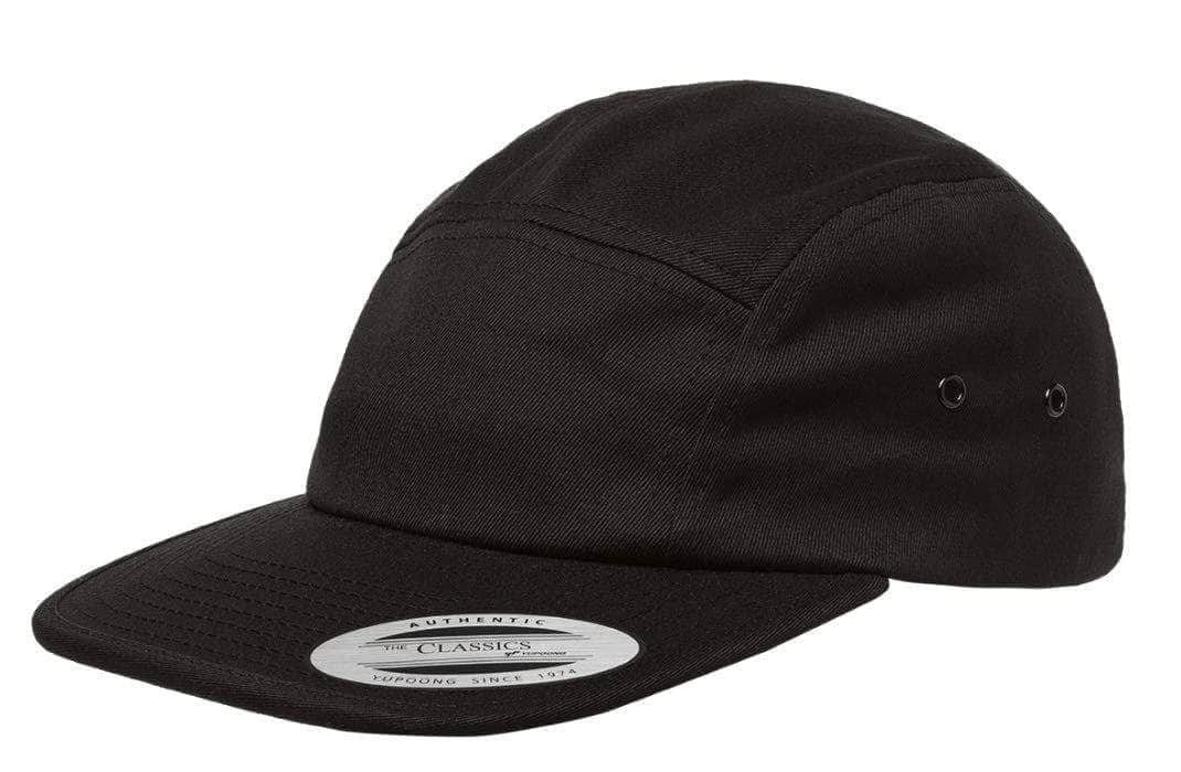 Yupoong 7005 – Camper Flat Bill Cap | Custom Hats with Your Logo in Bulk-Black-Dekni-Creations