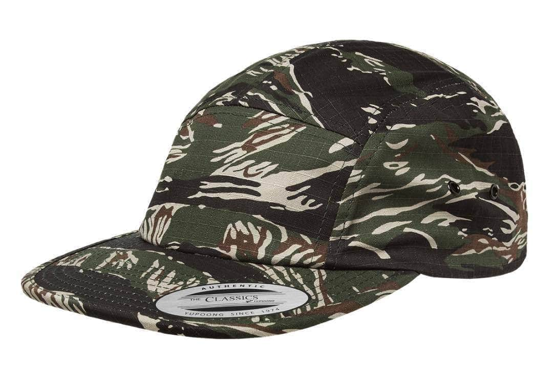 Yupoong 7005 – Camper Flat Bill Cap | Custom Hats with Your Logo in Bulk-Tiger Camo-Dekni-Creations